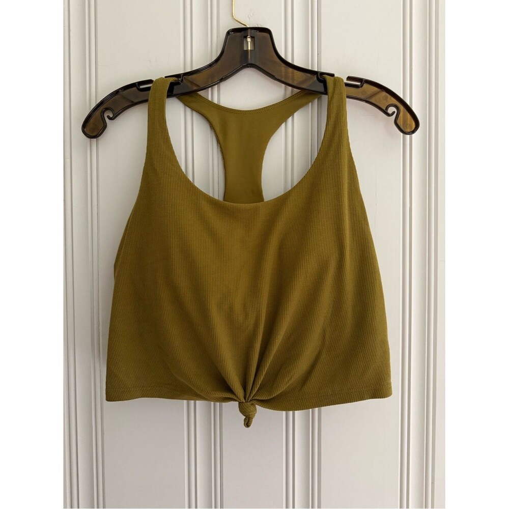 JoyLab Olive Ribbed Racerback Crop